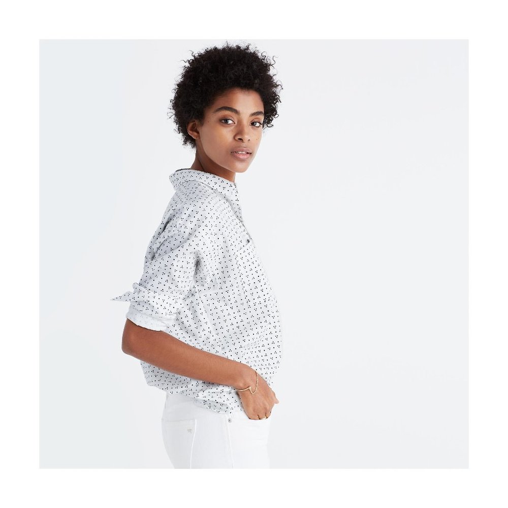 Madewell Shrunken Trapeze Shirt in Penpoint Dot Size XXS